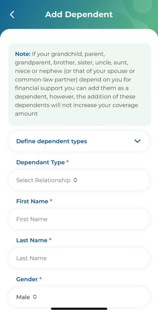 Fill in required fields